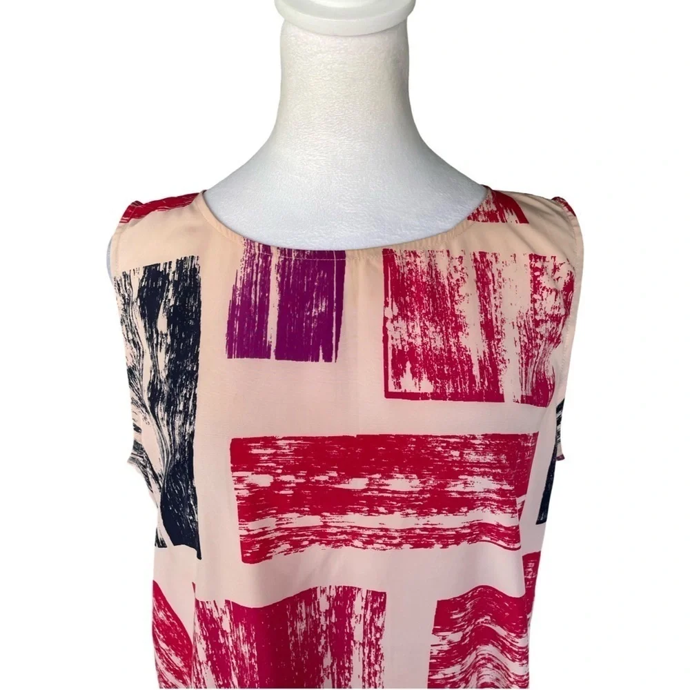 Nordstrom Halogen Midi Abstract Print Shift Dress Size Large - Picture 4 of 13